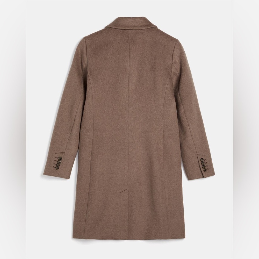 New RW&Co Classic Wool Fitted Preppy Coat in Deep Taupe - Picture 6 of 15
